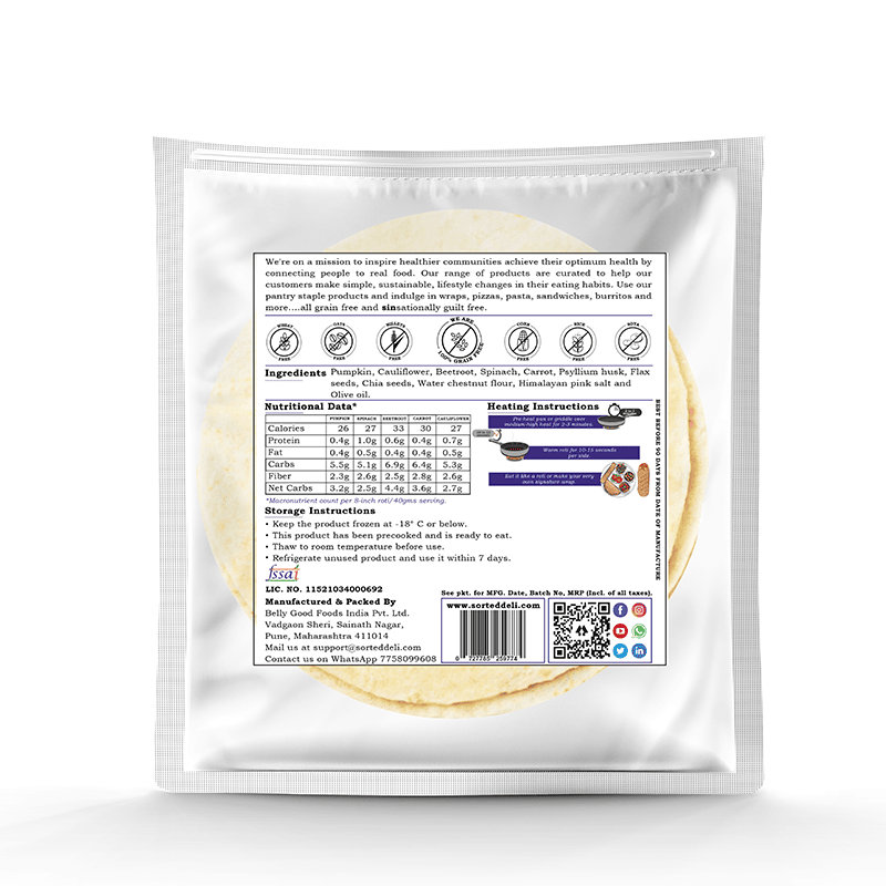 Assorted Wrap Rotis (5 Pack, Vegan, Gluten Free)